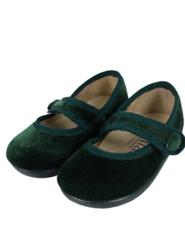 Mercedita terciopelo verde con botón