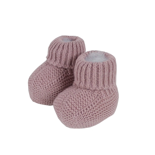 Patucos bebe punto rosa palo m&h