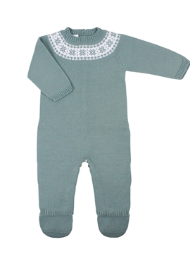 pelele bebé punto verde greca blanca