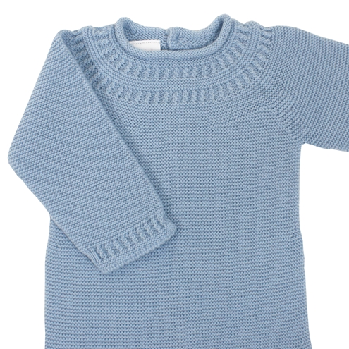 blue knit jumpsuit