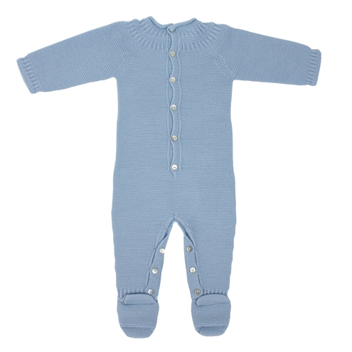 blue knit jumpsuit
