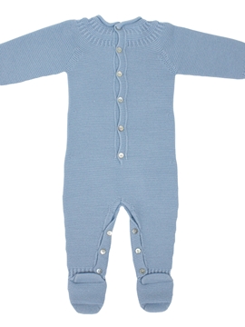 Pelele de punto azul con ochitos