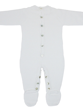 Pelele de punto blanco con ochitos