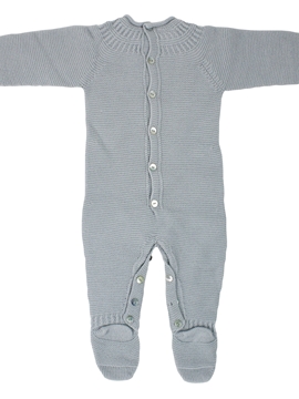 Pelele de punto gris con ochitos