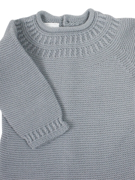 Pelele de punto gris con ochitos