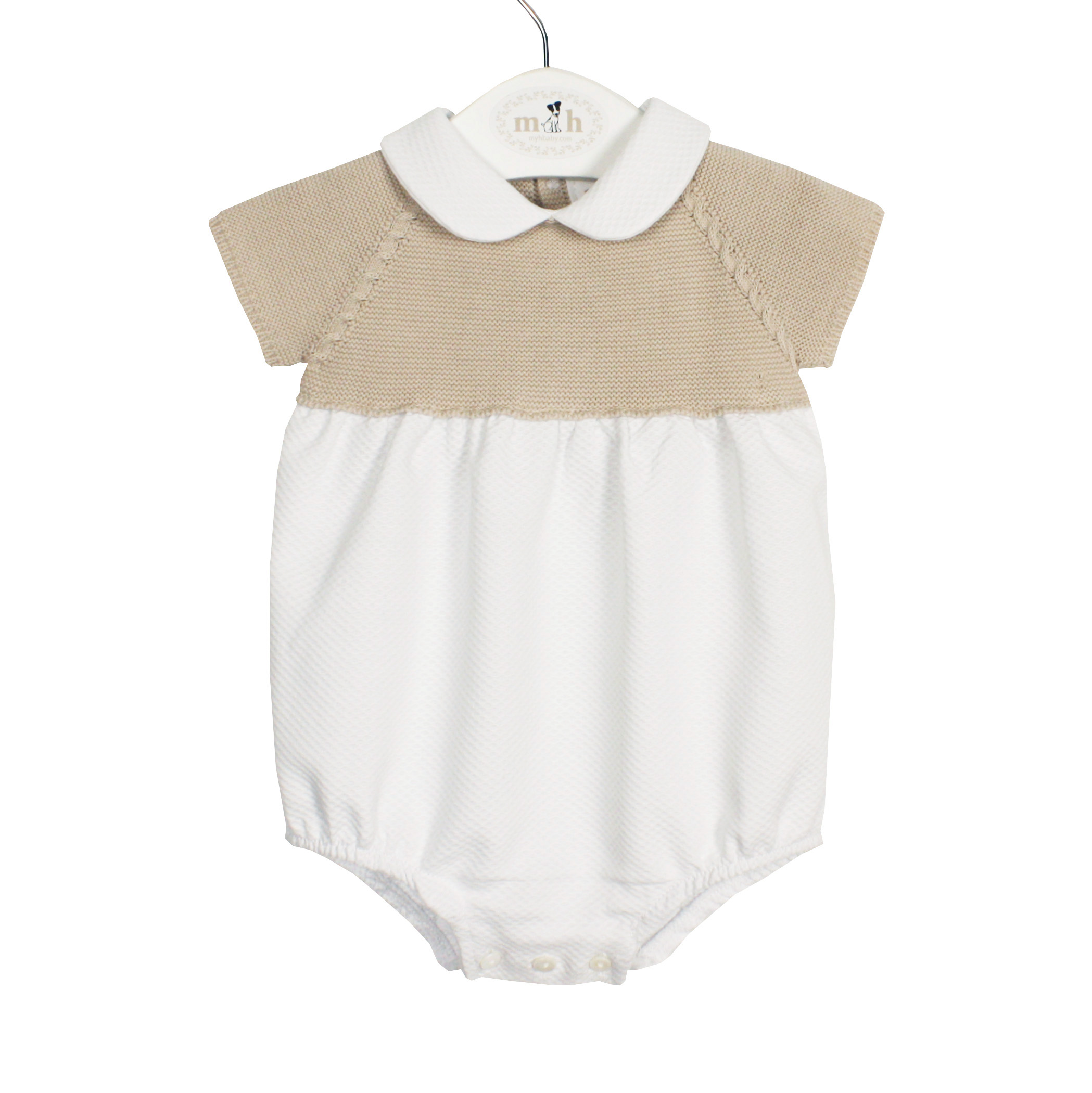 pelele piqué beige