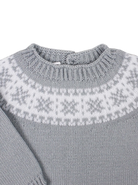 pelele punto gris con greca blanca