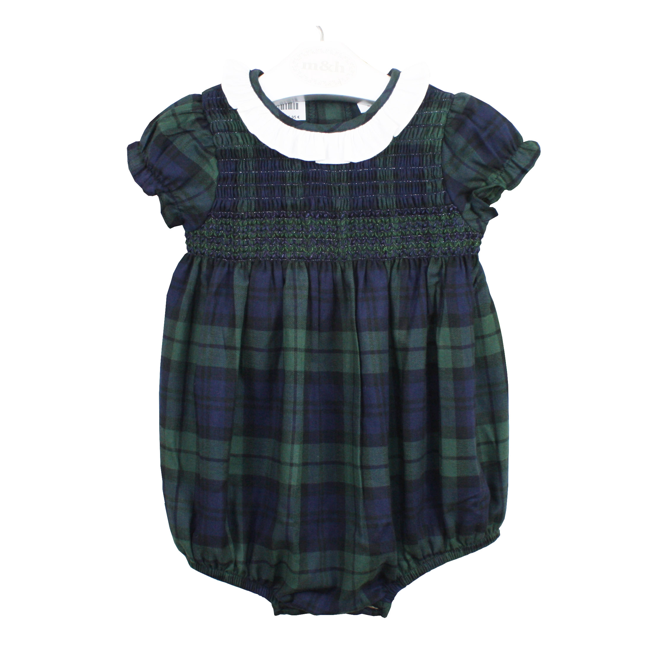 green tartan baby dress