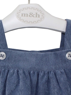 baby romper medium blue corduroy
