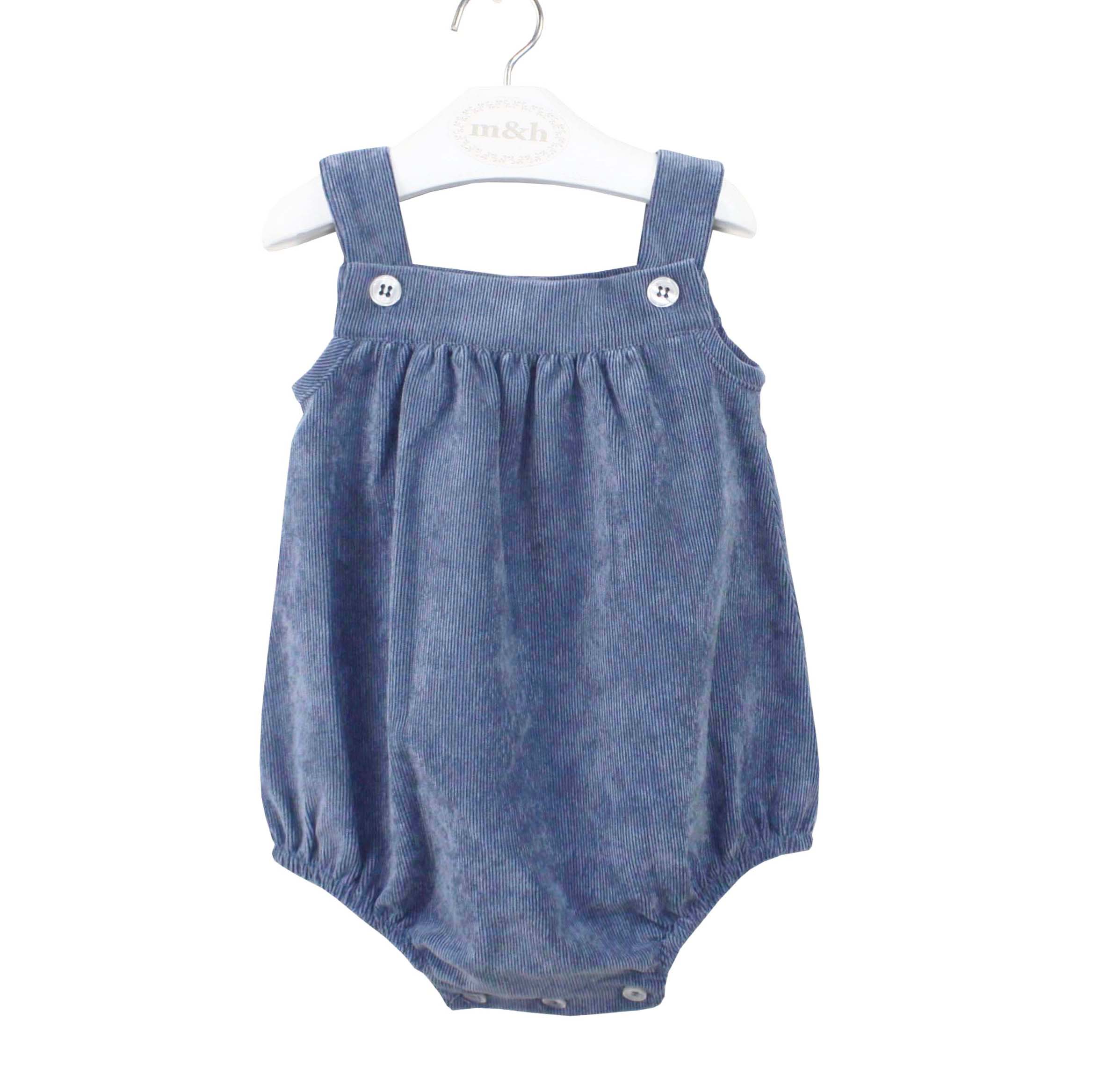 medium blue corduroy romper baby