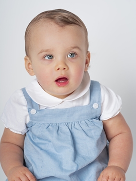 peto bebé lino azul