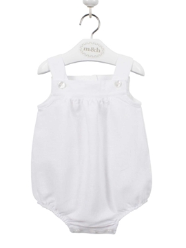 peto bebe lino blanco botones