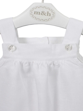 peto bebe lino blanco botones