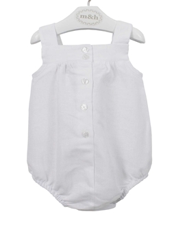 peto bebe lino blanco botones
