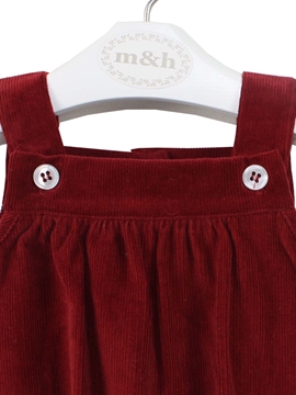 baby romper burgundy corduroy