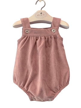 pastel pink baby romper corduroy
