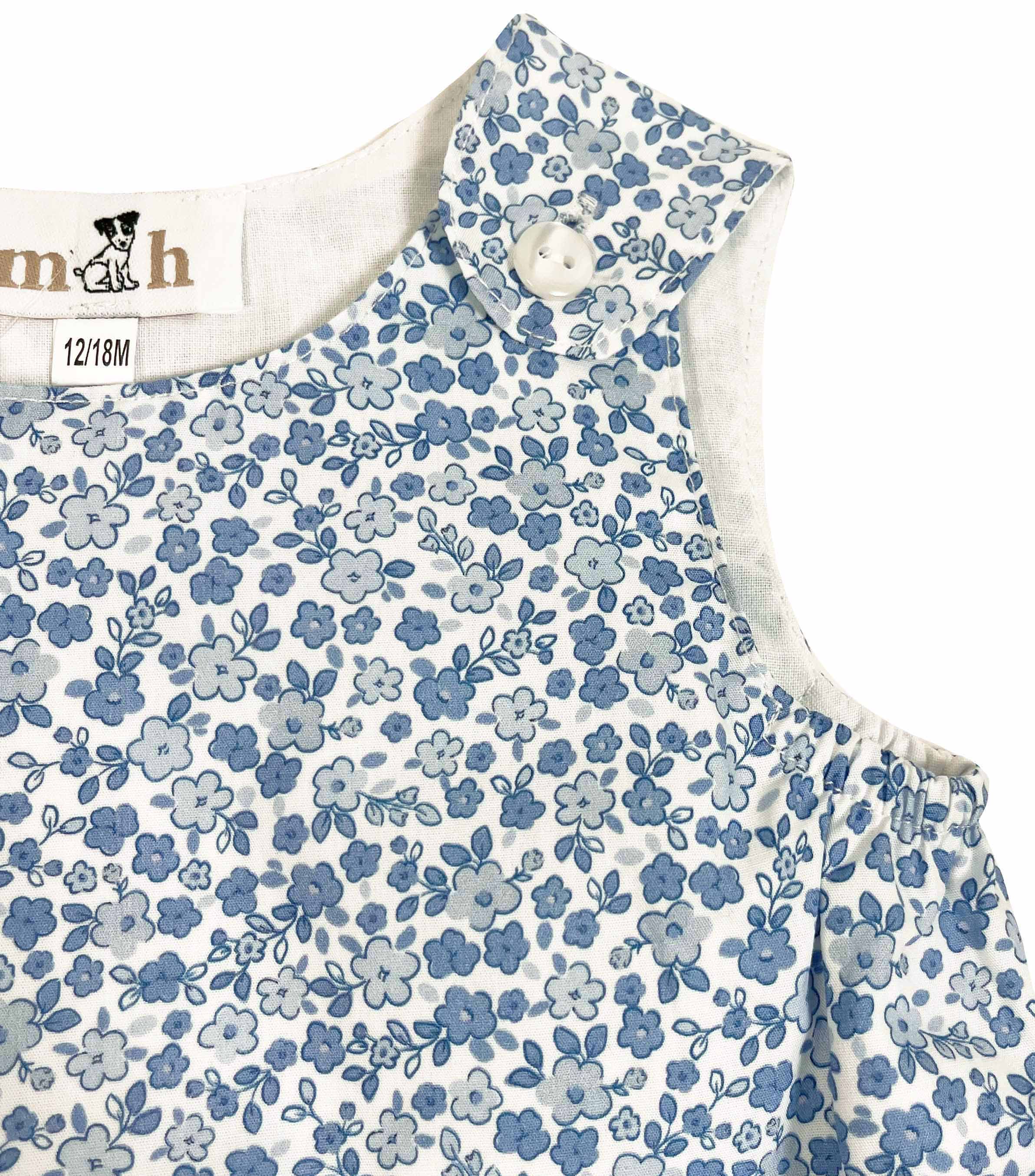baby romper blue flowers