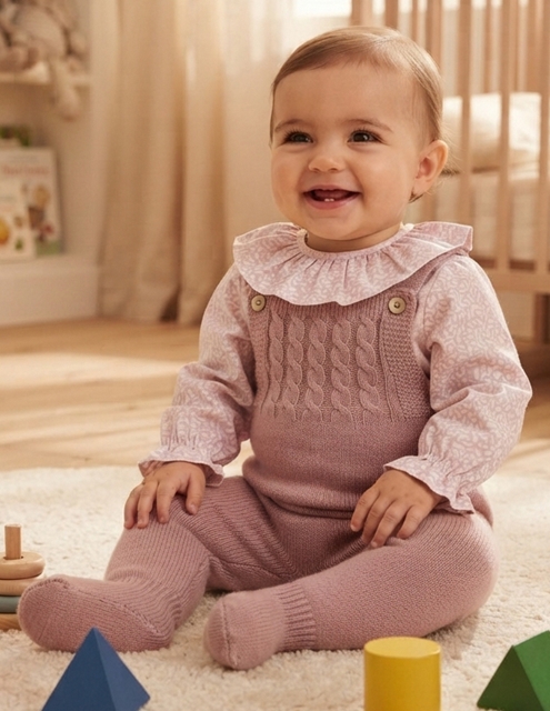 beby romper knit pink