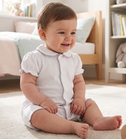 Pijama algodón blanco gris