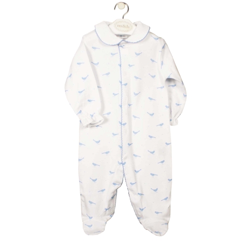 pijama largo pájaro azul