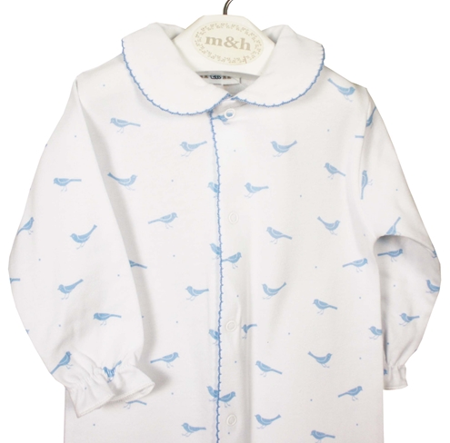 pijama largo pájaro azul