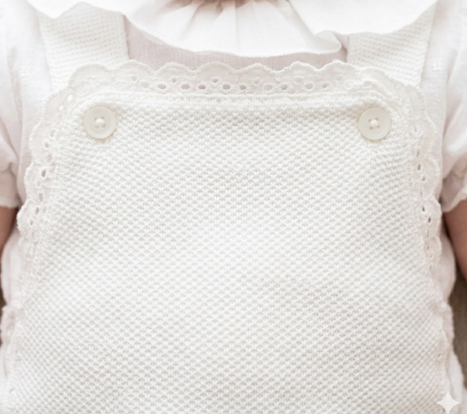 white pique fabric baby romper