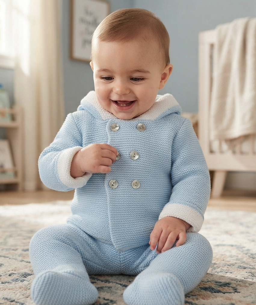 blue baby knitted