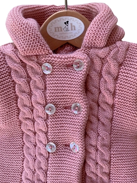 san Francisco knit two pieces for baby in pastel pink