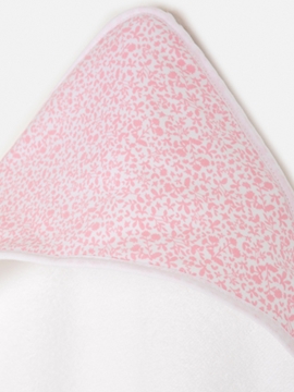 Hooded towel pink print