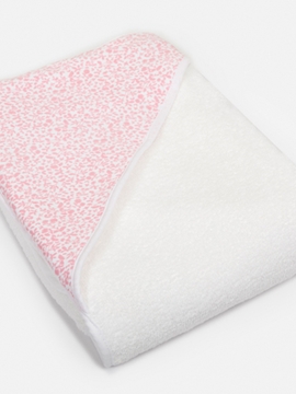 Hooded towel pink print