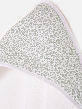 Hooded towel green print
