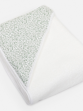 Hooded towel green print