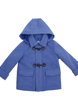 Medium blue duffle coat with hood