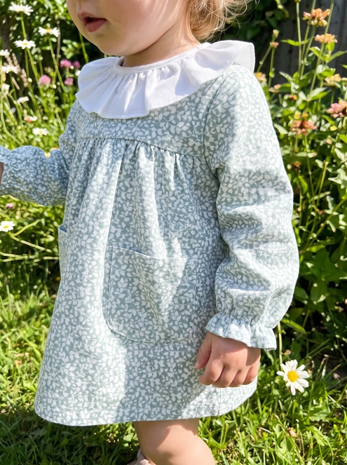 vestido bebé verde hojas