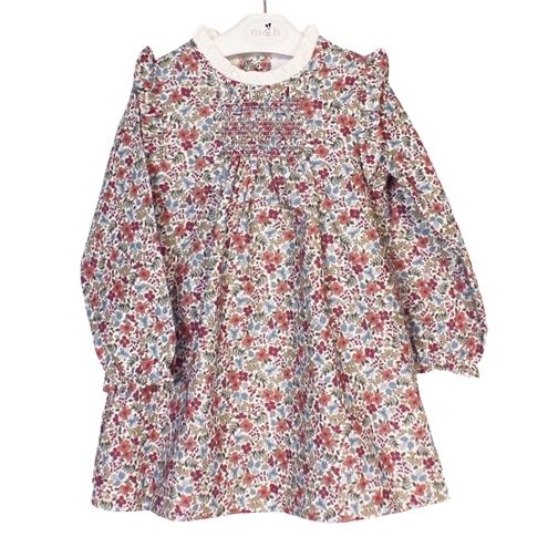 vestido carmen florecita burdeos