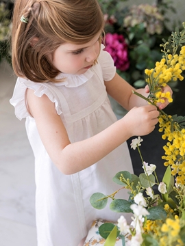 Vestido celia lino blanco