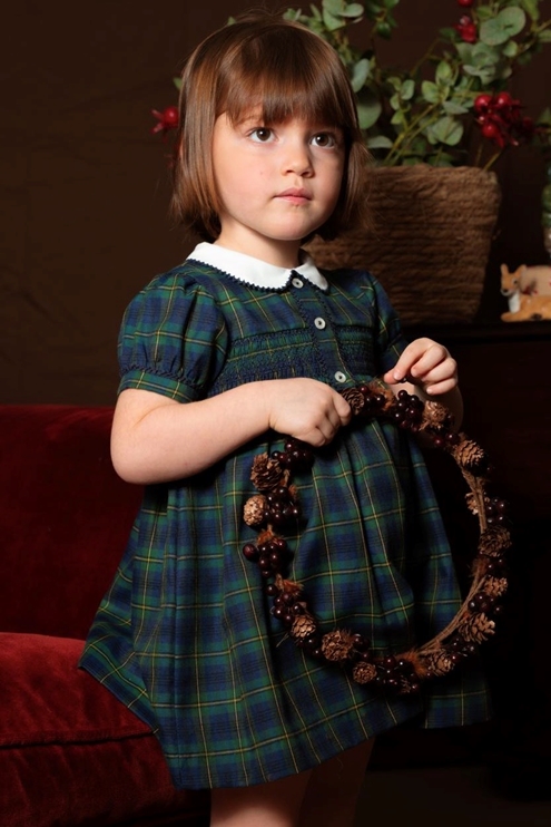 Elisa green dres tartan