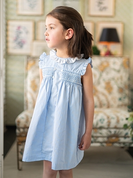 vestido ines cuadro azul