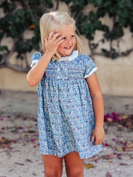 vestido inés flores burdeos