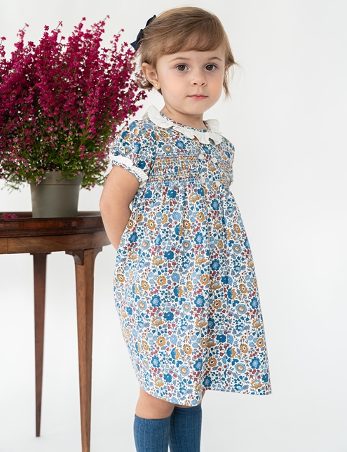 inés blue flowers dress liberty