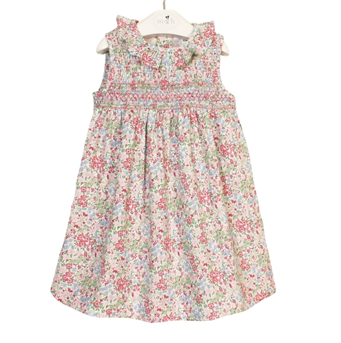 vestido paris verde y rosas