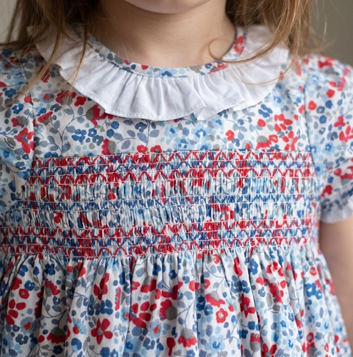 vestido verano azul rojo