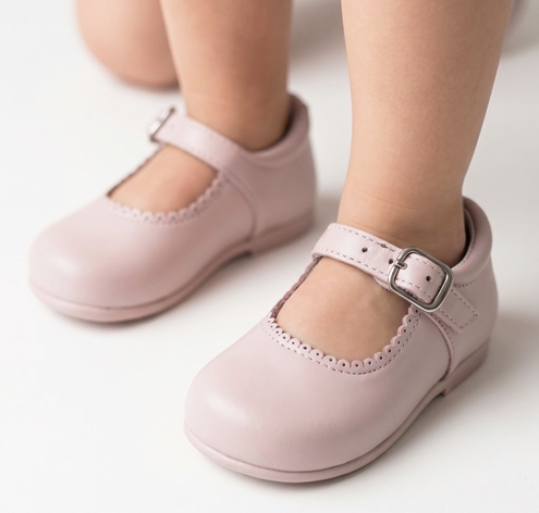 leather shoes in pink