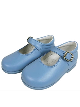 zapato piel azul mercedita