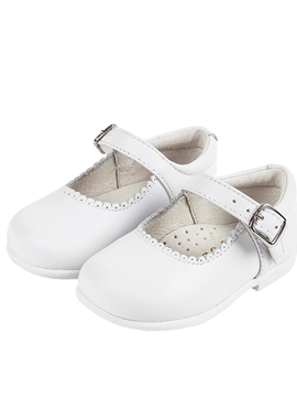 zapato piel blanco mercedita