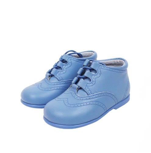 zapato piel bota azul 