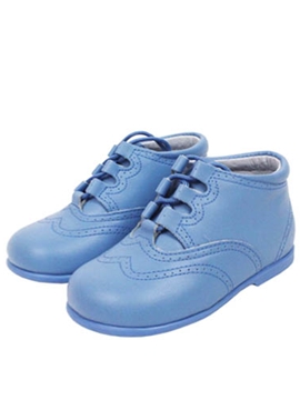 zapato piel bota azul