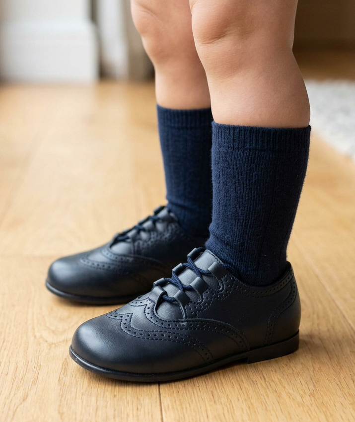 shoes leather navy blue
