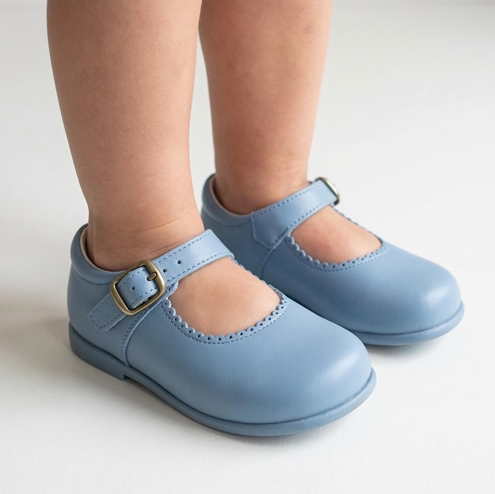 zapato piel mercedita azul