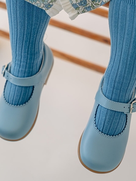 zapato piel mercedita azul